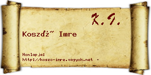 Koszó Imre névjegykártya