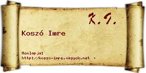 Koszó Imre névjegykártya