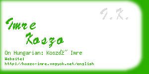 imre koszo business card